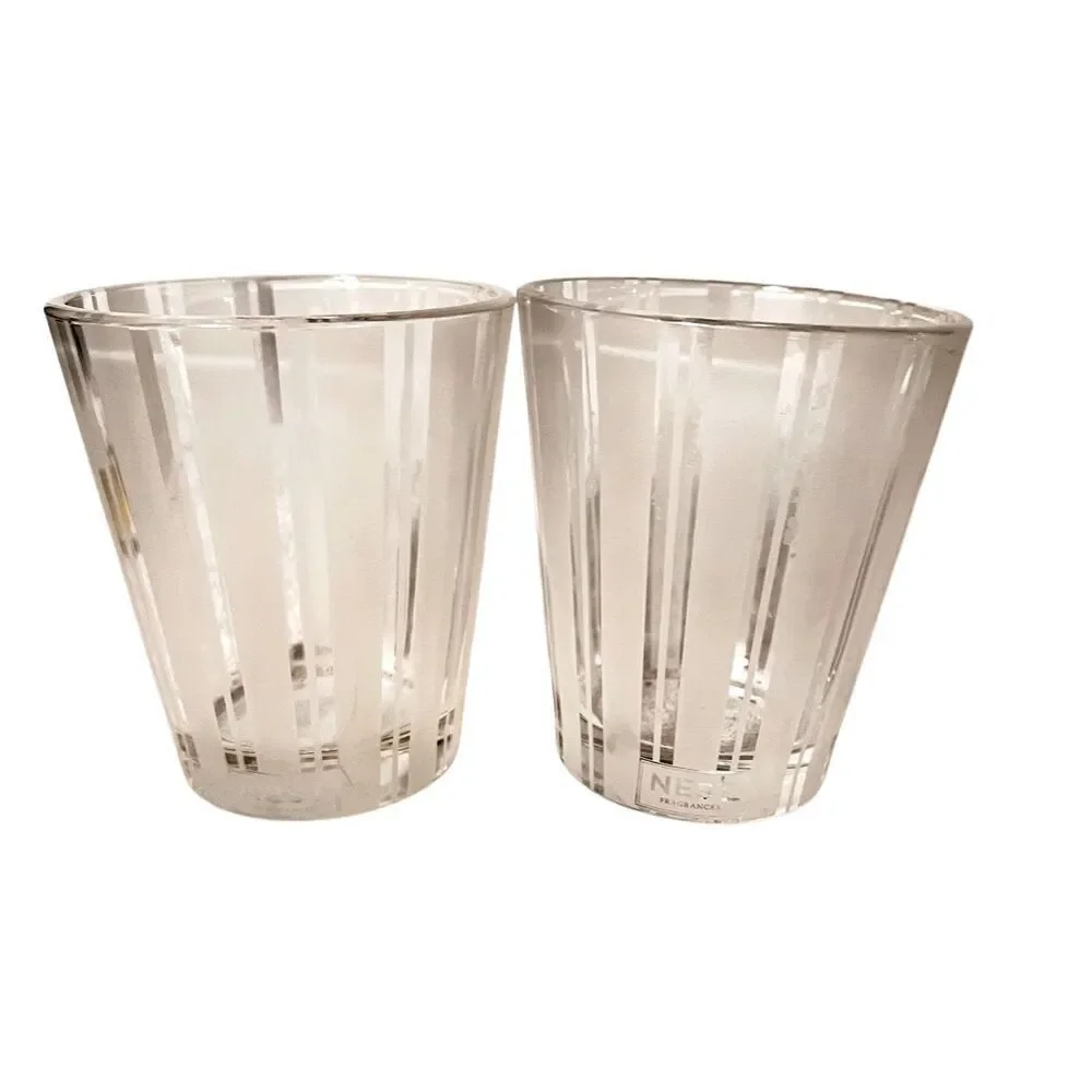 Set of 2 NEST Fragrances Empty Heavy Large Glass Tapered Cocktail Glasses